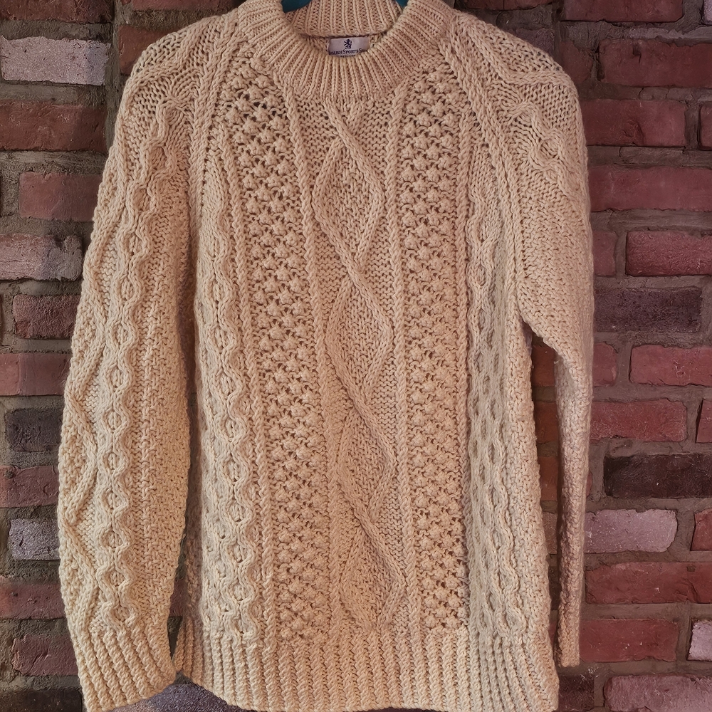 Elegant Cream Cable Knit Sweater